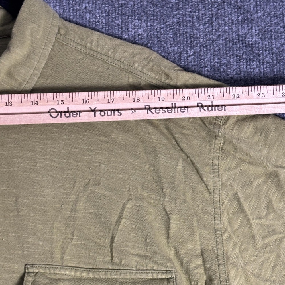 Woolrich Shirt Mens XL Olive Green Short Sleeve Button Front Cotton Pockets - Picture 10 of 15